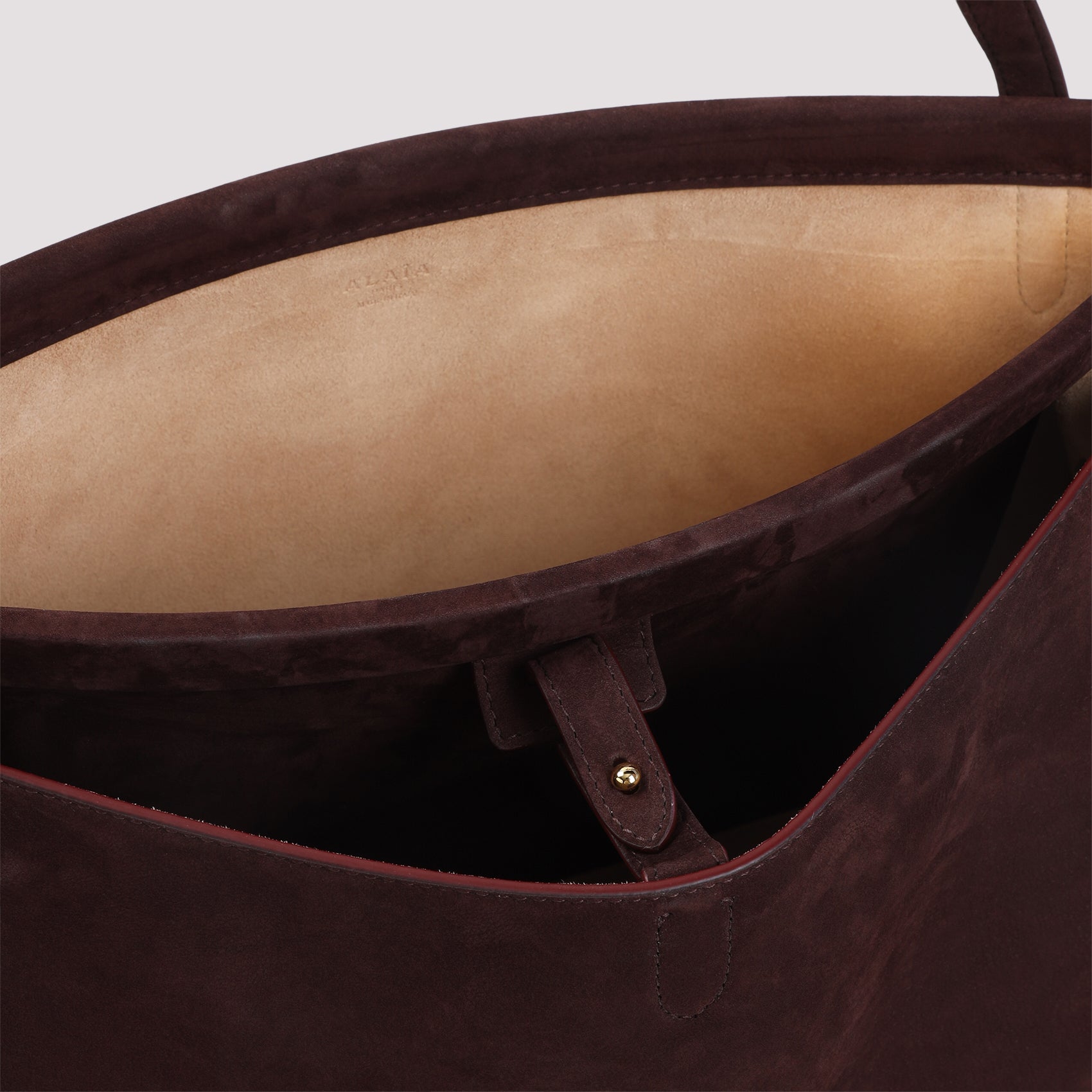 Bordeaux Red Calf Leather Nabuk Pocket 25 Bag