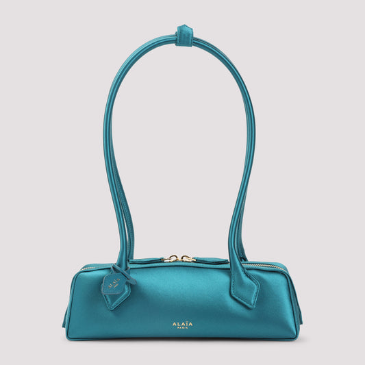 Emeraude Blue Satin Teckel Small Shoulder Bag