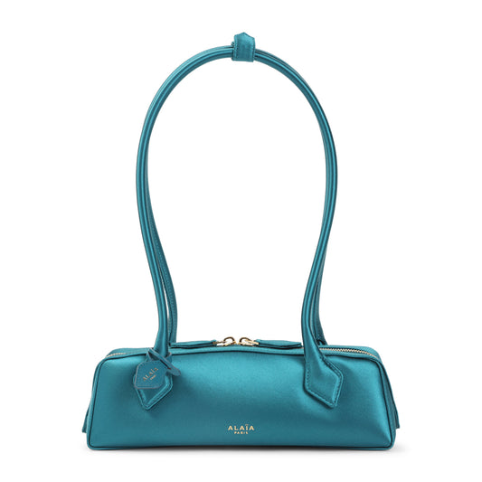 Emeraude Blue Satin Teckel Small Shoulder Bag