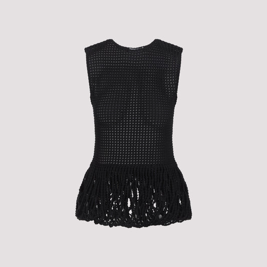 Black Peplum Tank Top