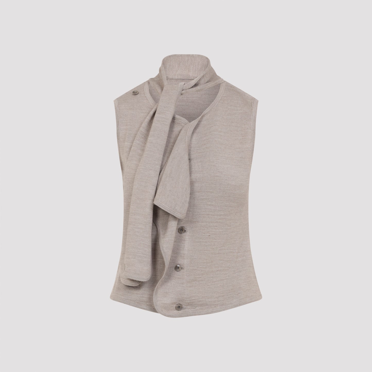 asymmetrical sleeveless cardigan-image-1