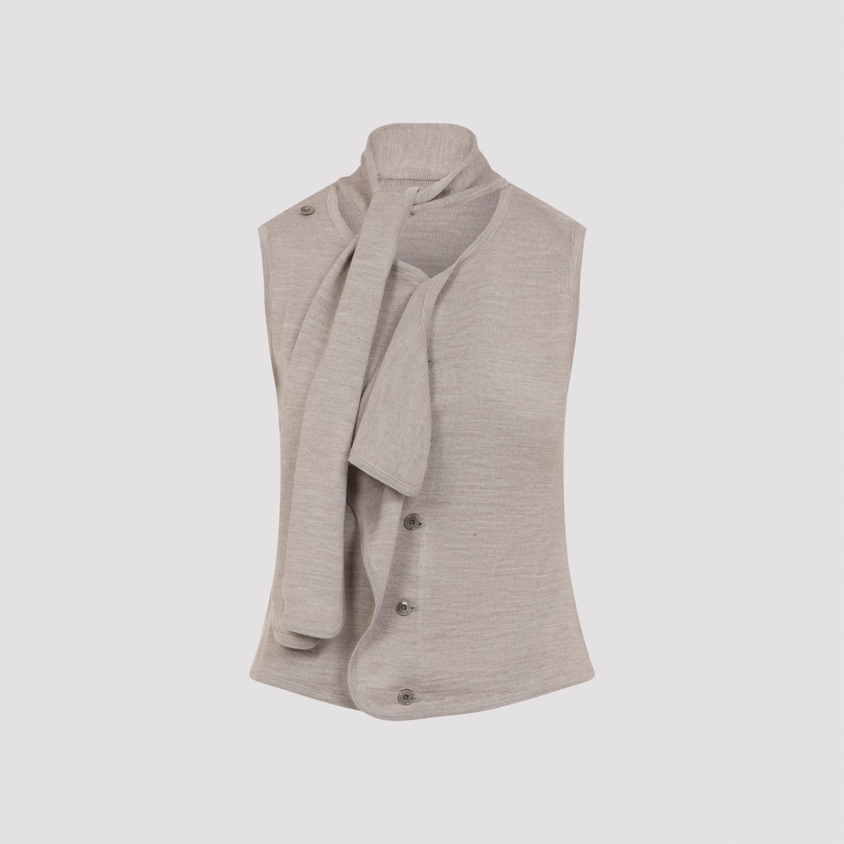 asymmetrical sleeveless cardigan-image-1