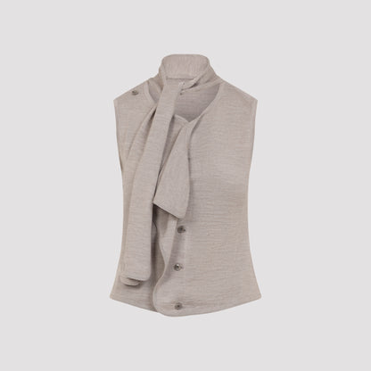 asymmetrical sleeveless cardigan-image-1
