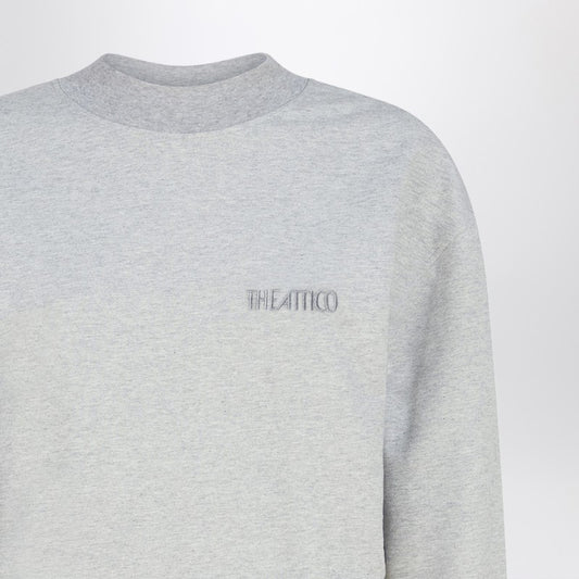 Grey mélange mini dress in cotton blend