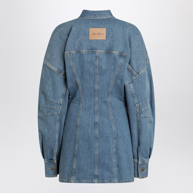 Light blue denim mini dress