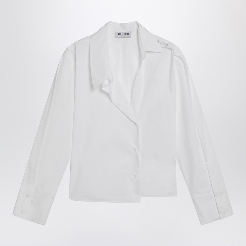 White asymmetric cotton shirt
