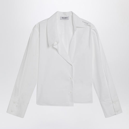 White asymmetric cotton shirt