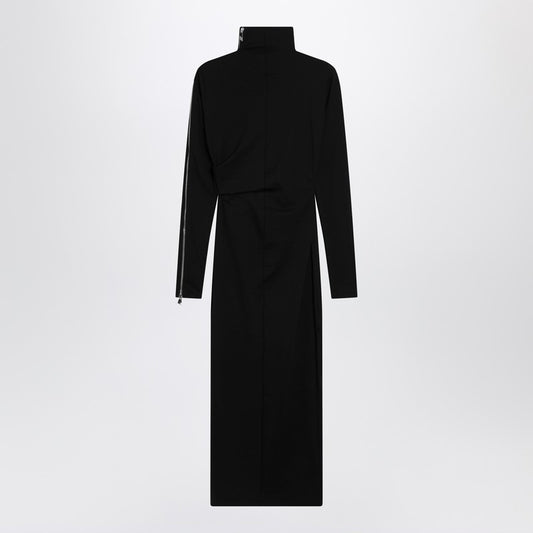 Black turtleneck dress with zip detail