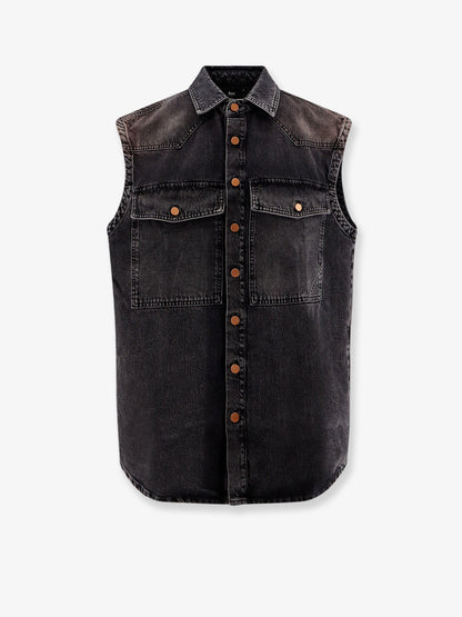 Black denim oversize shirt