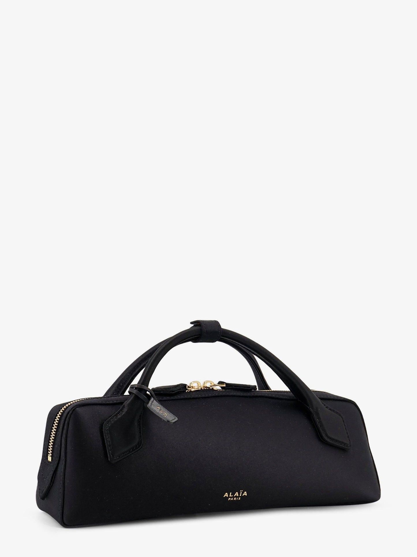 Le Teckel satin handbag with logo on the front