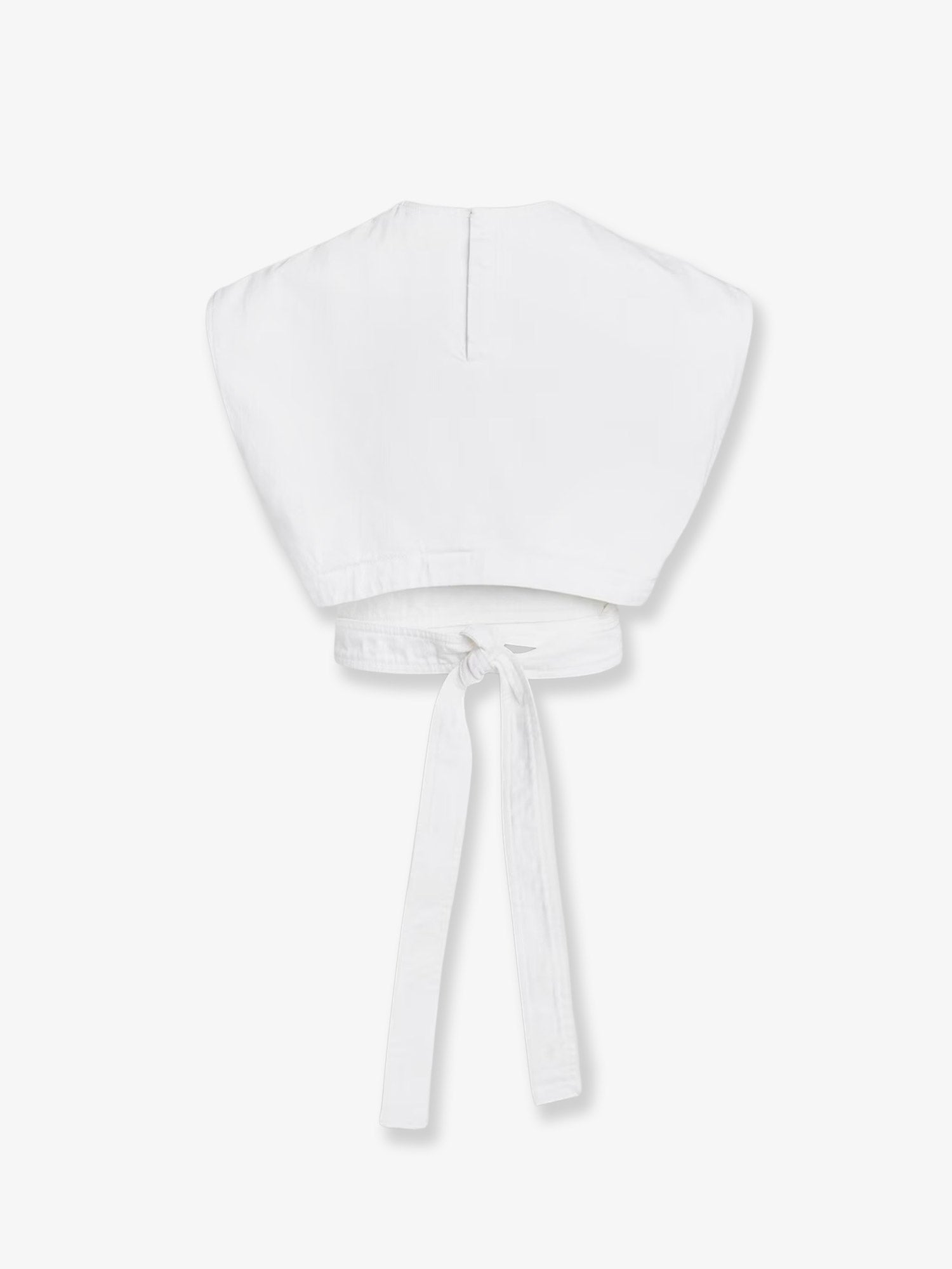 Cotton crop fit Belted top