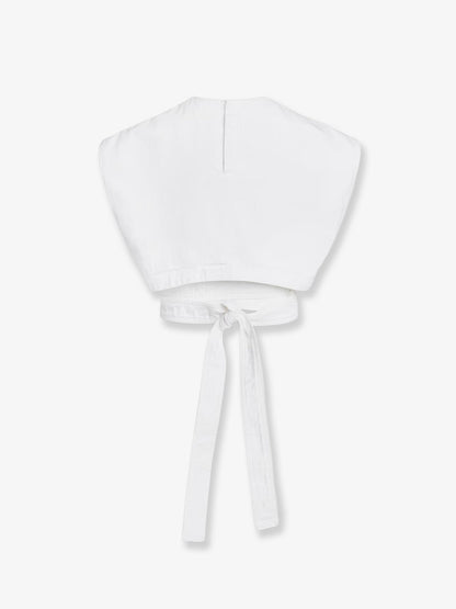 Cotton crop fit Belted top