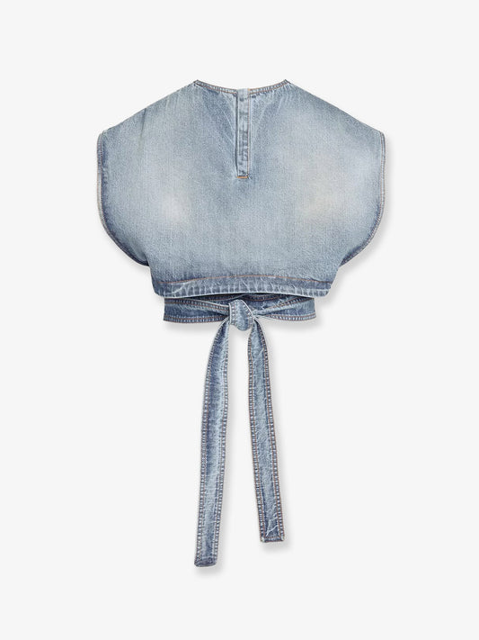 Belted denim top