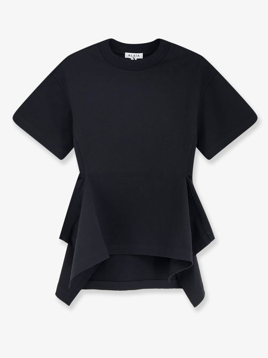 Paneled cotton T-shirt