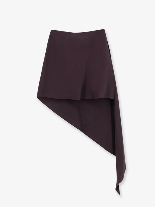 Asymmetric paper and viscose skirt