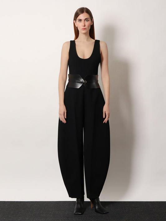 Round virgin wool jumpsuit