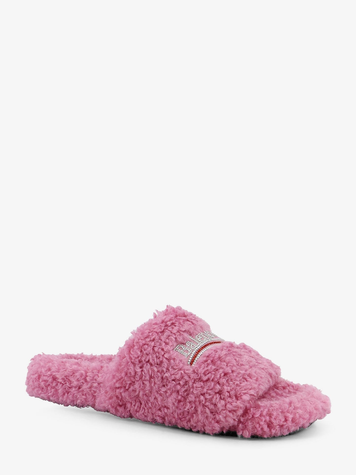 Furry synthetic fur sandals