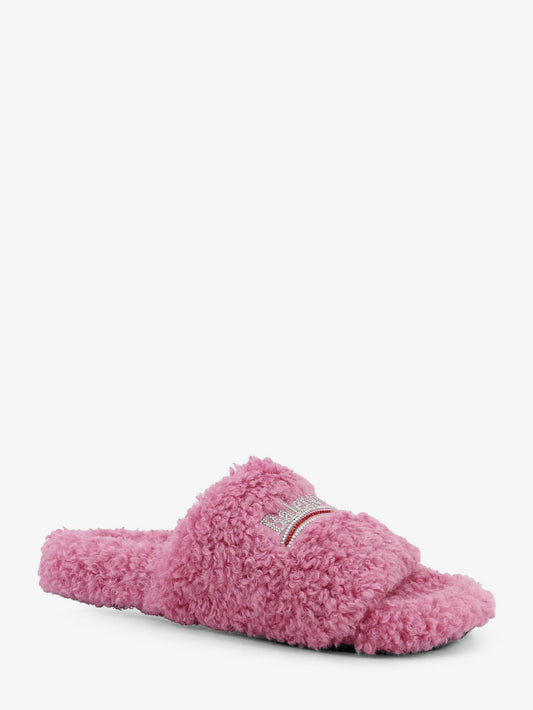 Furry synthetic fur sandals
