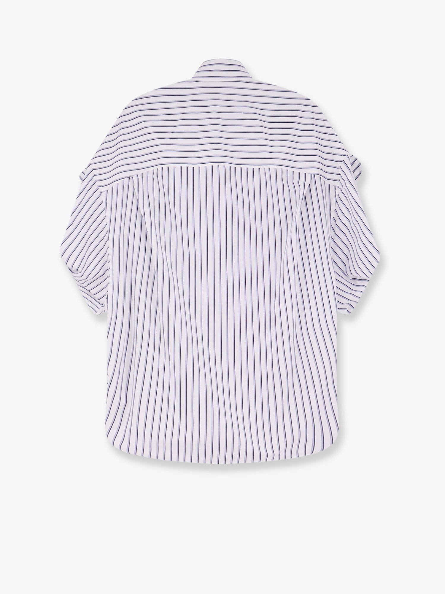 Tucked Sleeve striped cotton shirt