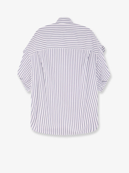 Tucked Sleeve striped cotton shirt