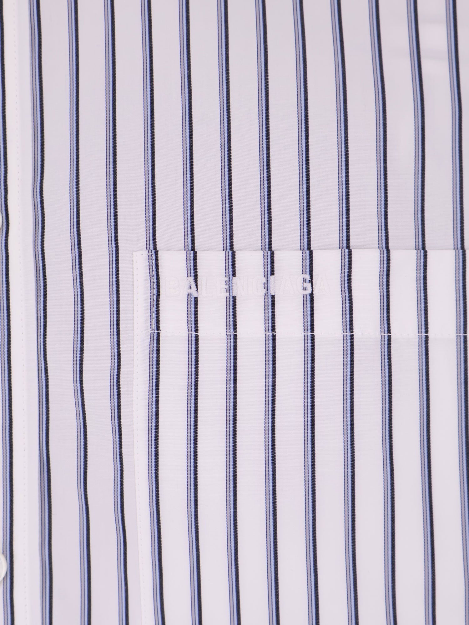 Tucked Sleeve striped cotton shirt