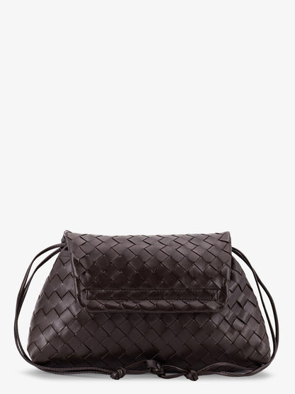 Leather shoulder bag with Intrecciato pattern
