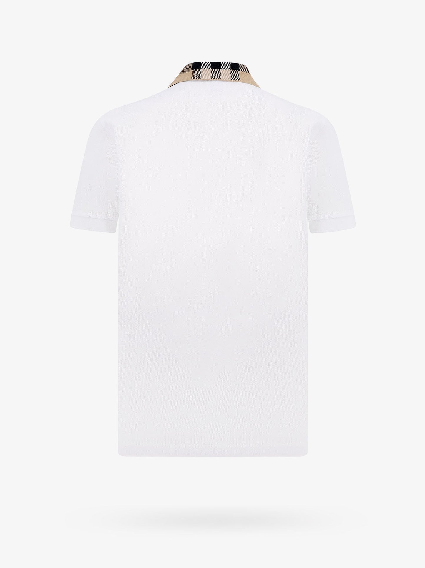 Cotton polo shirt with Check collar detail