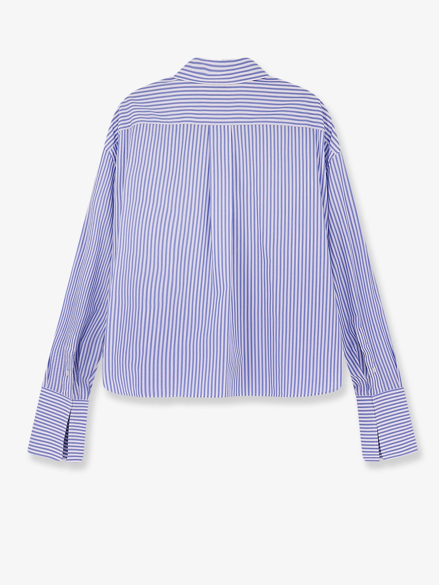 Cropped striped cotton shirt