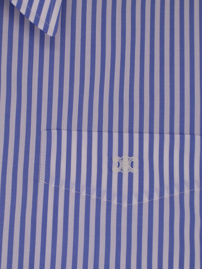 Cropped striped cotton shirt