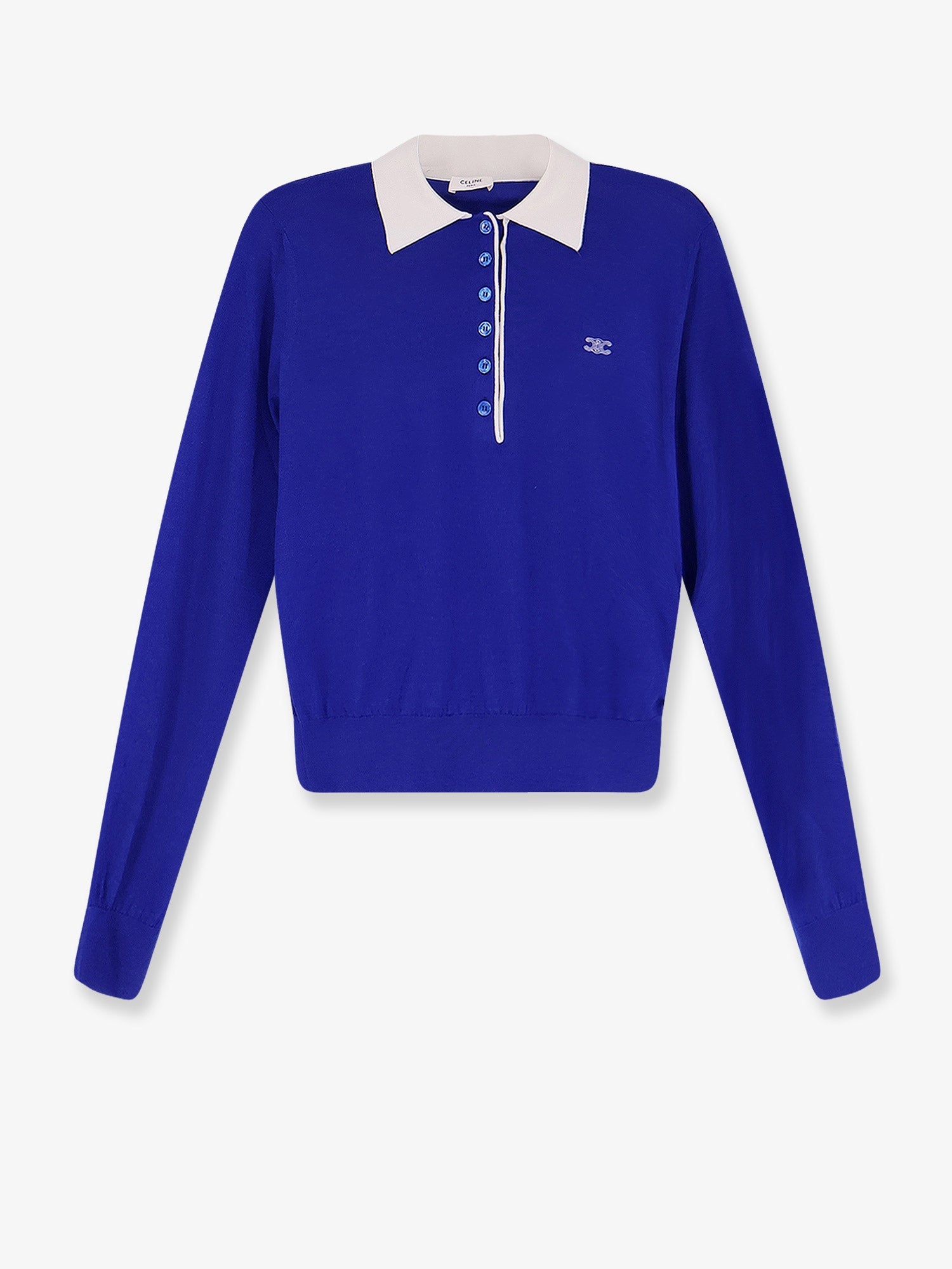 Cashmere and silk polo shirt with logo embroidery on the front