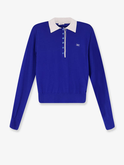 Cashmere and silk polo shirt with logo embroidery on the front