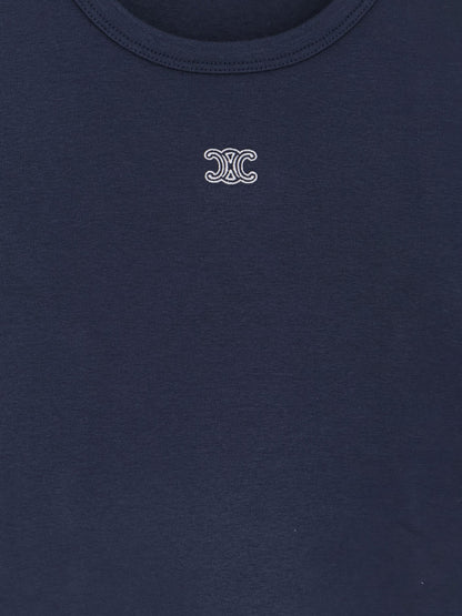 Triomphe cotton blend T-shirt with embroidered logo