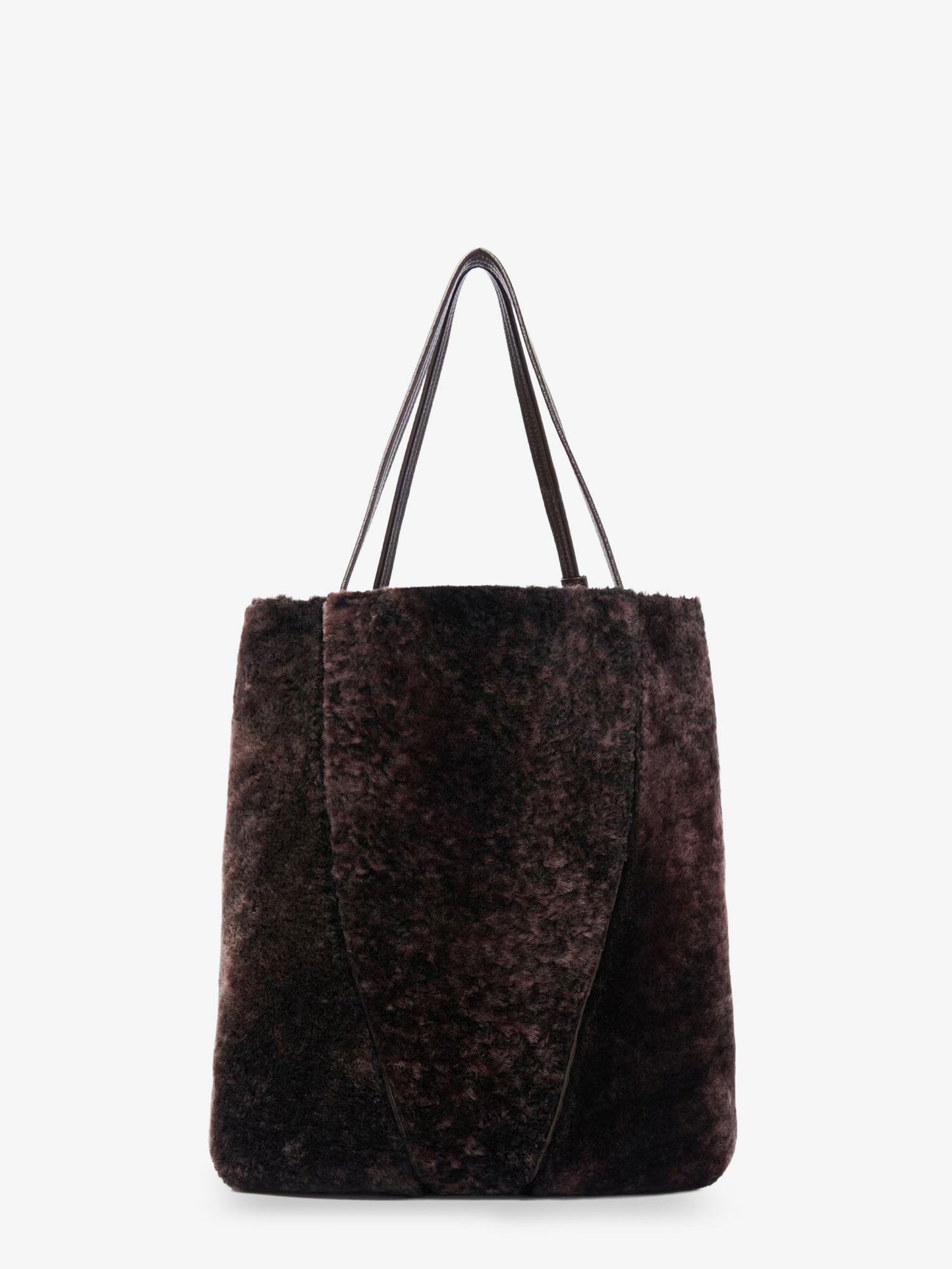 Spin shearling shoulder bag
