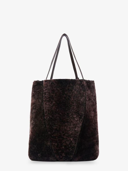 Spin shearling shoulder bag