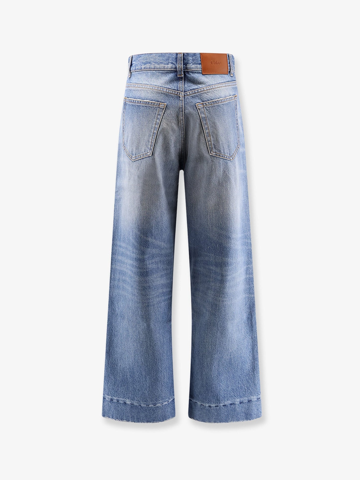 Stone-washed denim jeans