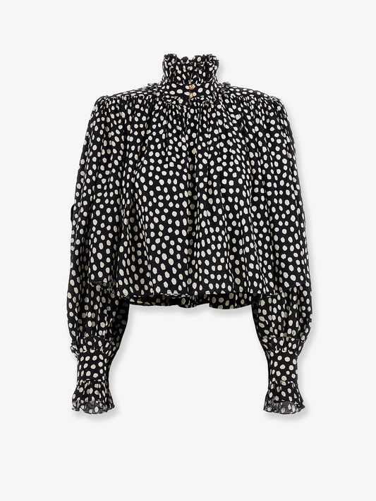 Polka-dots silk shirt