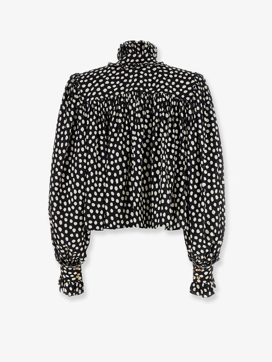 Polka-dots silk shirt