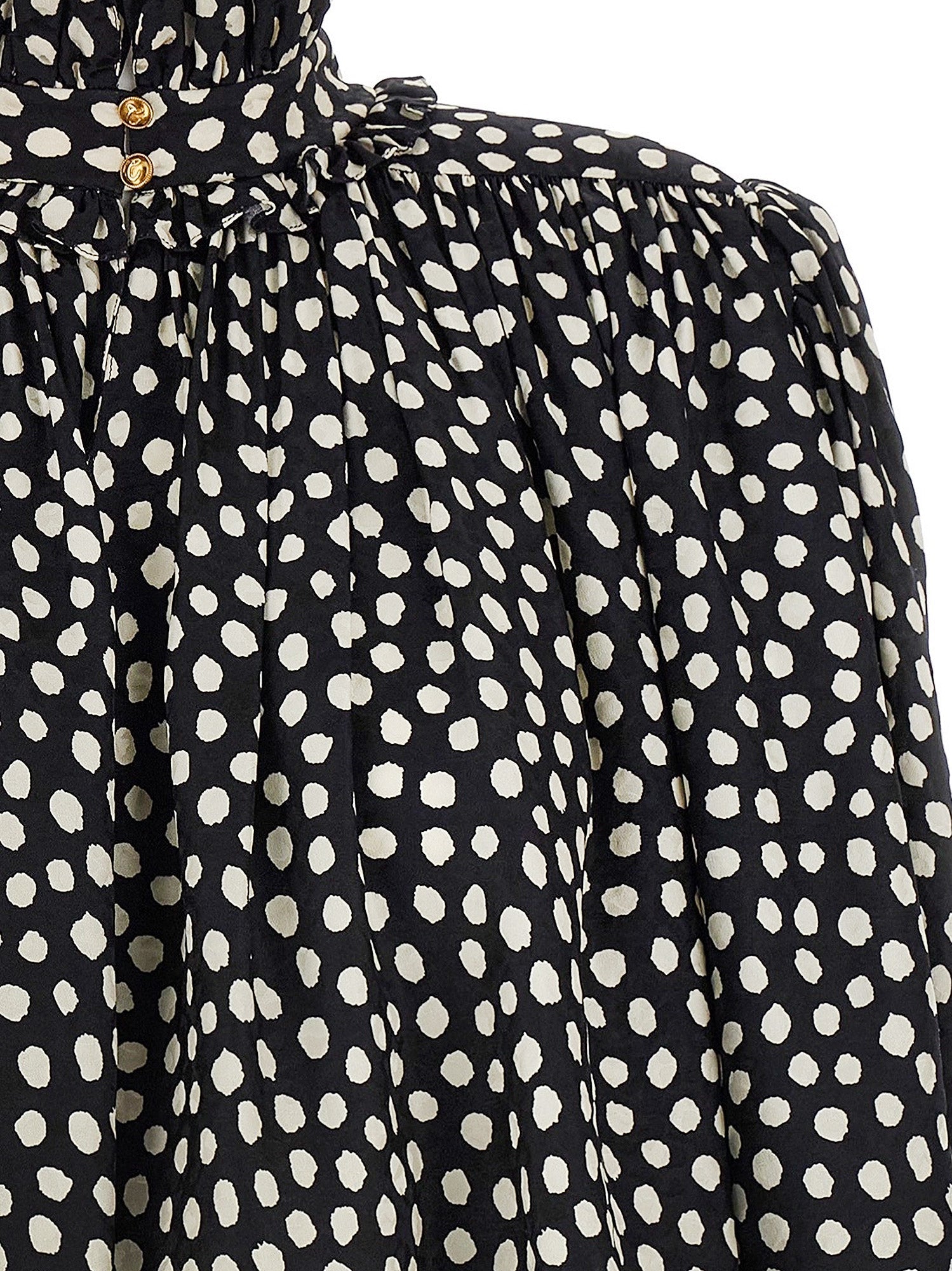 Polka-dots silk shirt