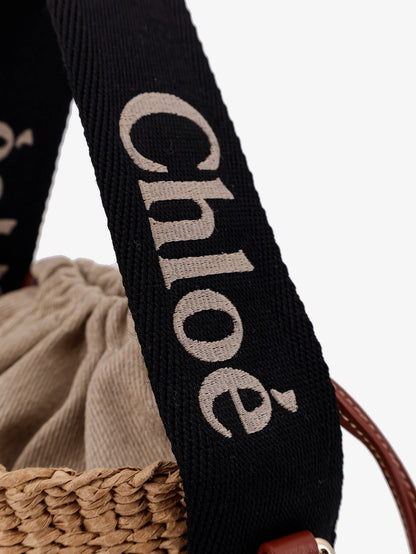 Woody raffia bucket bag