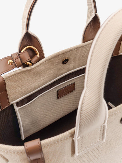 Chloé Carry canvas crossbody bag with oversized logo on the front