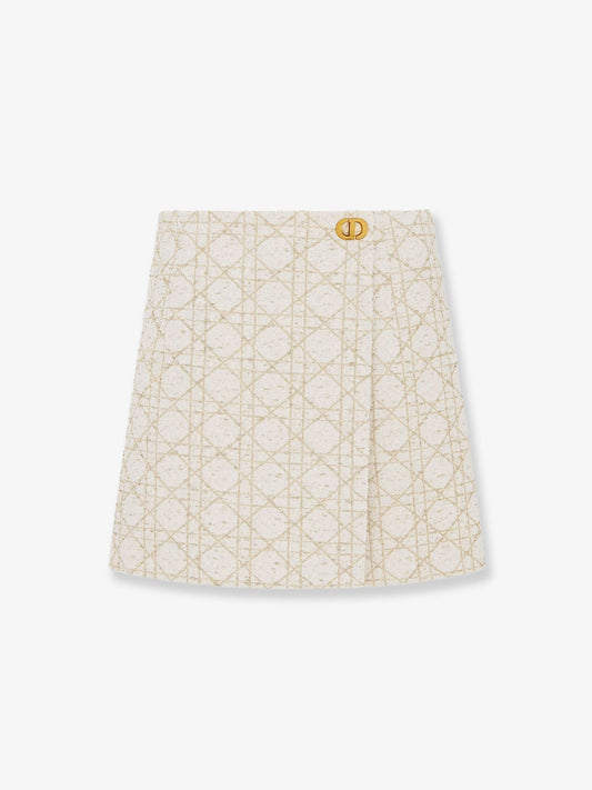 Macrocannage lurex shorts/skirt