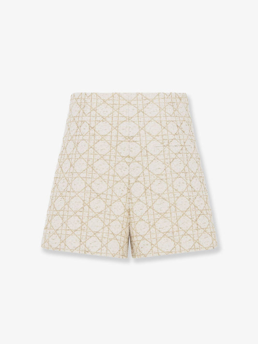 Macrocannage lurex shorts/skirt