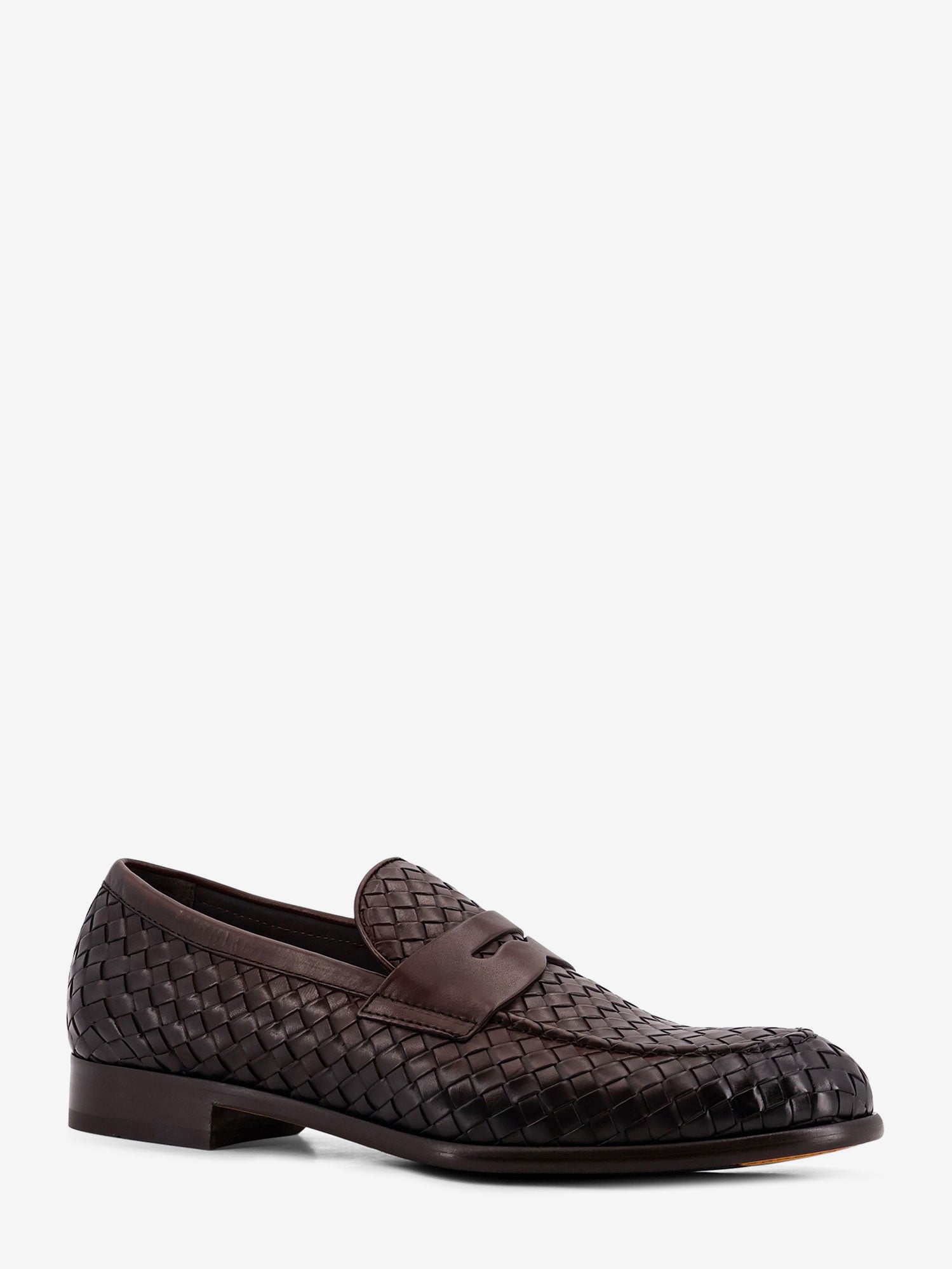 Adler leather loafers with woven pattern