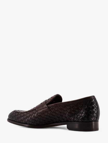 Adler leather loafers with woven pattern
