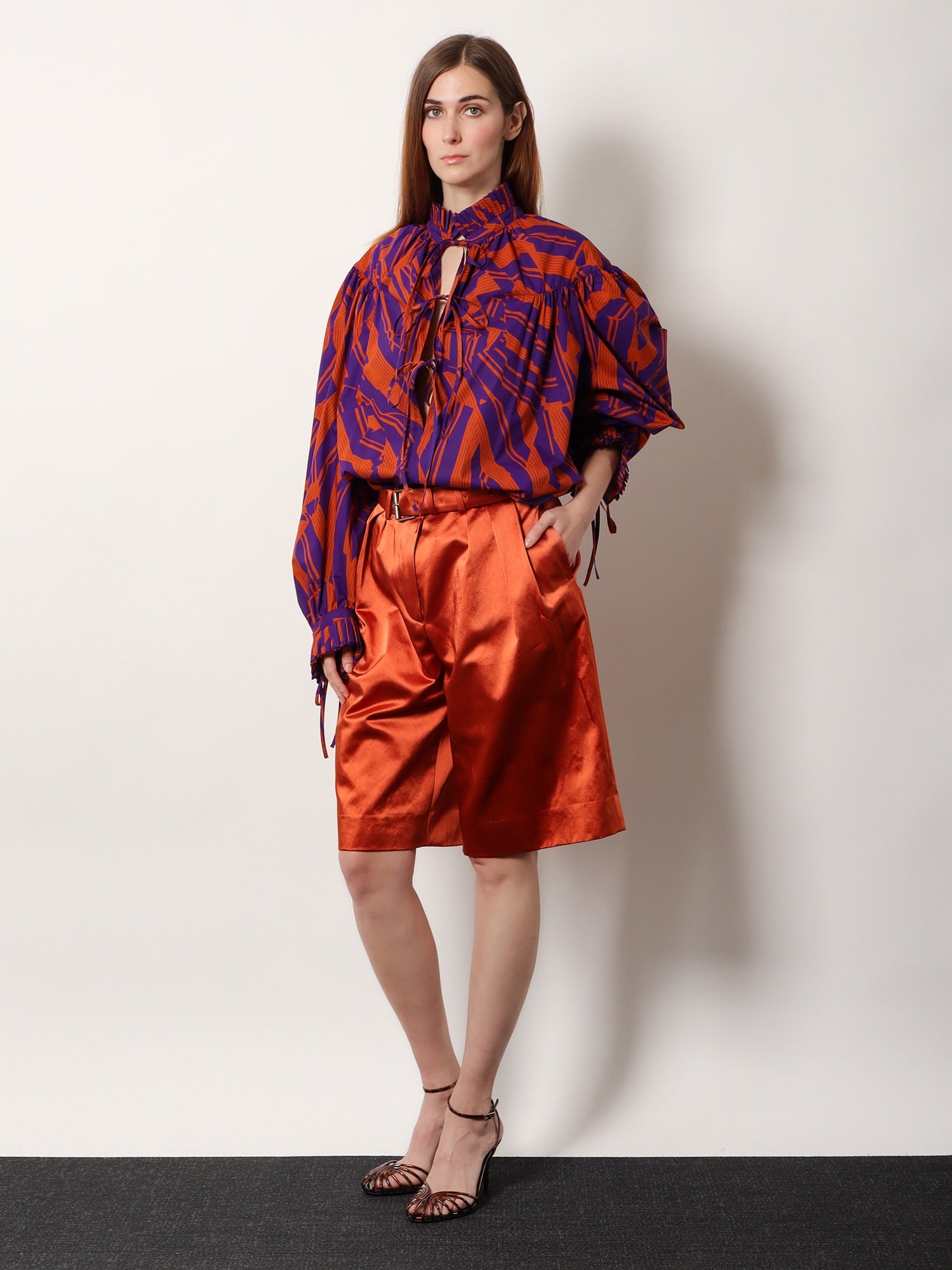 Cotton blend bermuda shorts