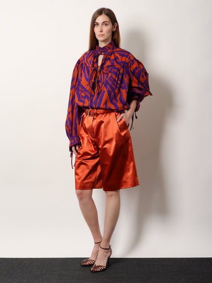 Cotton blend bermuda shorts