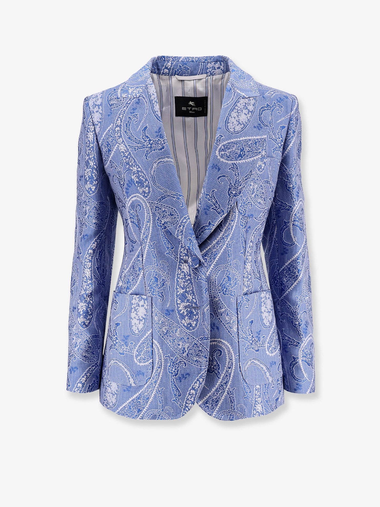 Silk blend single-breasted blazer