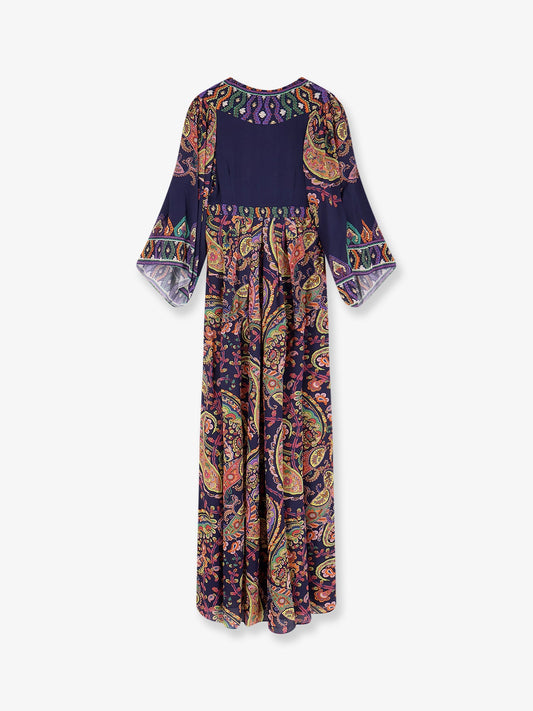 Multicolor viscose long dress
