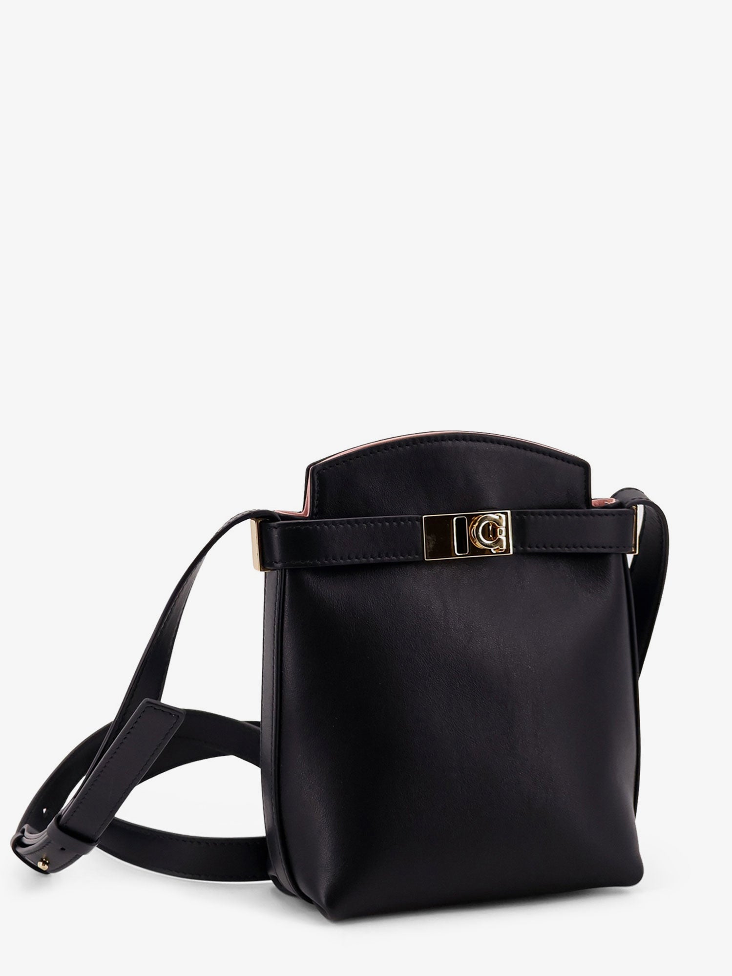 Leather crossbody bag with Gancini detail