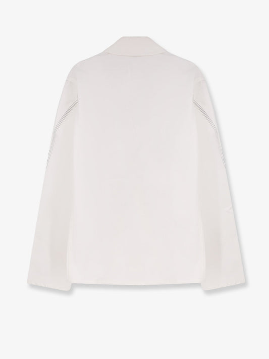 Denim jacket with iconic lettering logo on the front